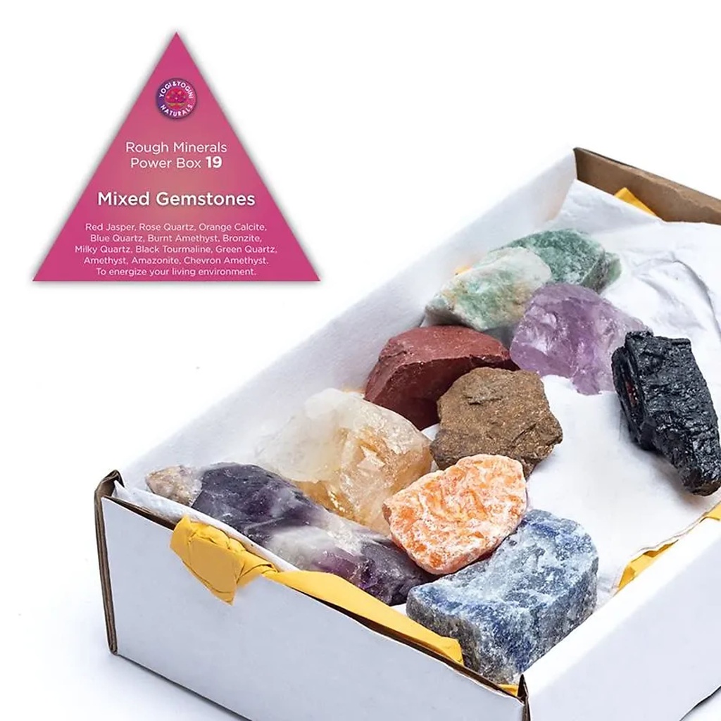 Power Box 19 Mélange de pierres précieuses brutes | ± 700-900 g