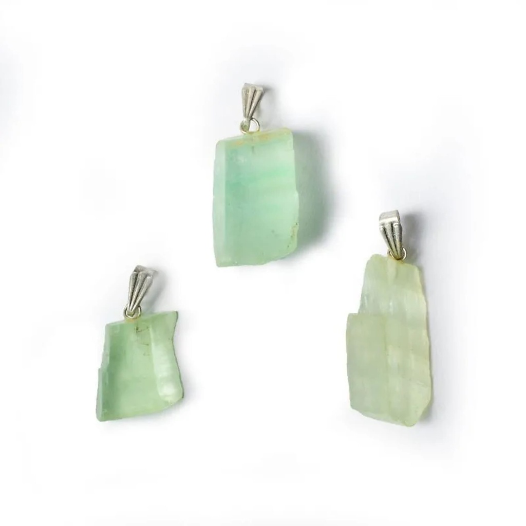 Pendentif pierre précieuse aigue-marine brute | ± 1 cm – 3 cm