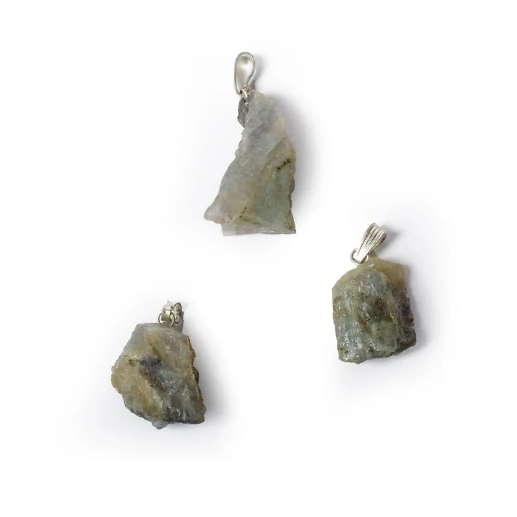 Pendentif pierre précieuse labradorite brute | ±2.5cm