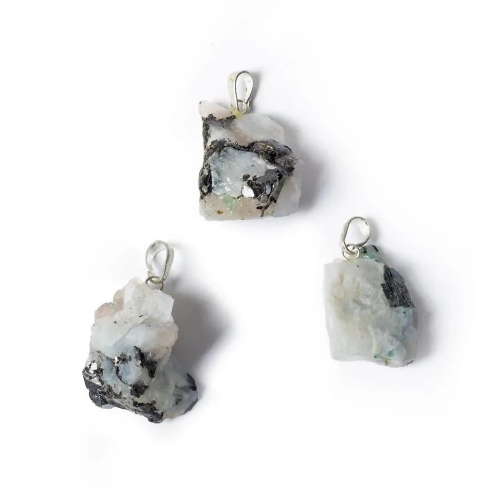 Pendentif pierre de lune blanche brute | ±3.5cm