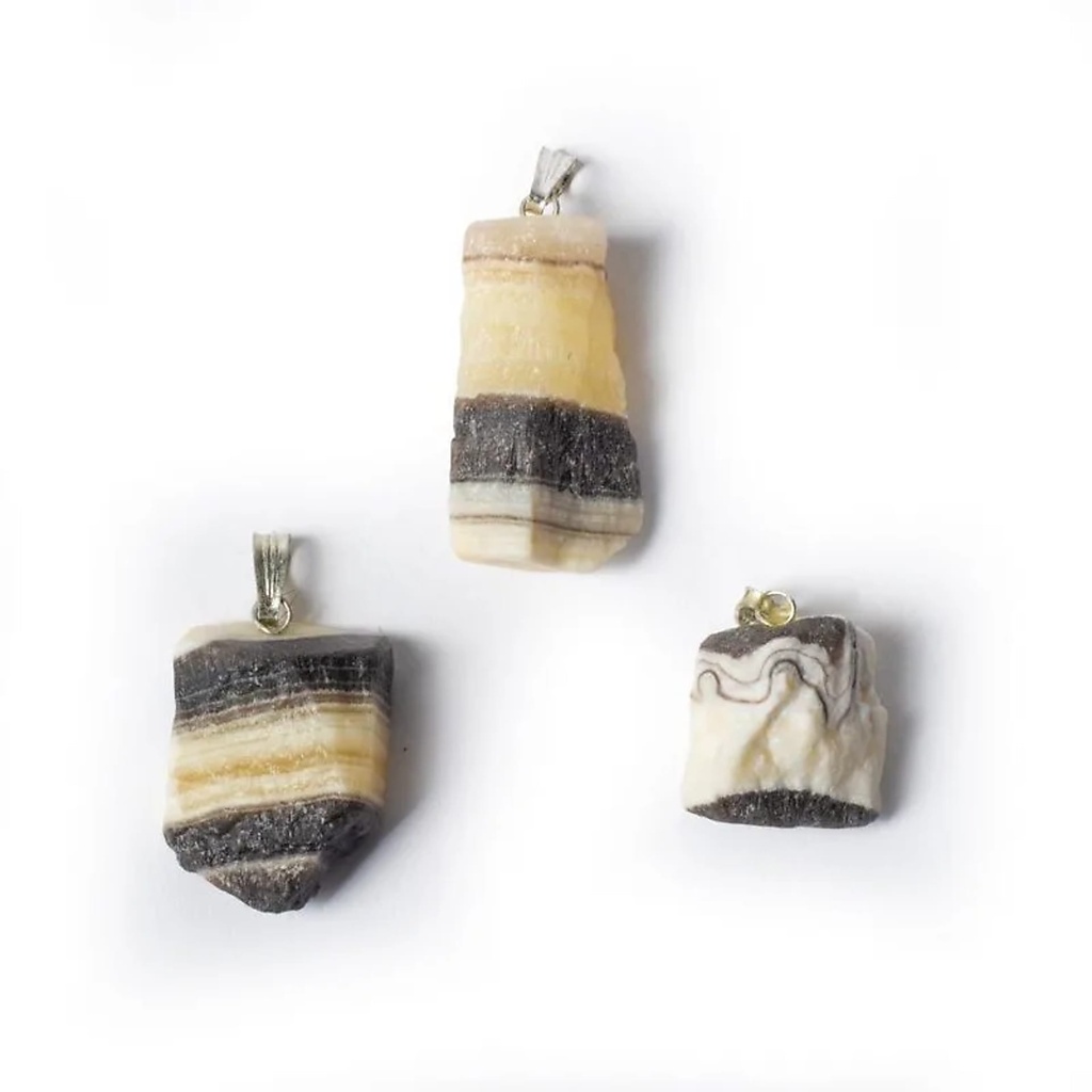 Pendentif pierre précieuse  onyx zèbre brute | ±2.5cm