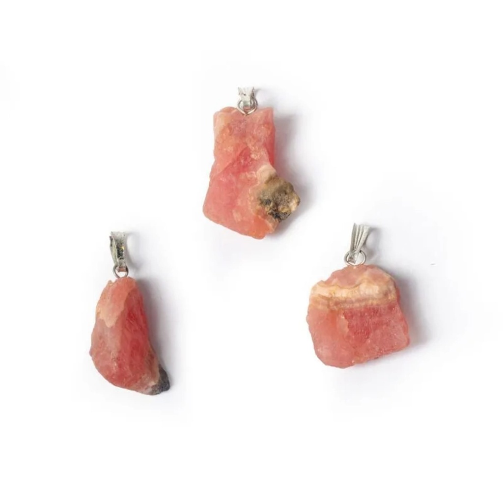 Pendentif pierre précieuse rhodochrosite -- ±3cm