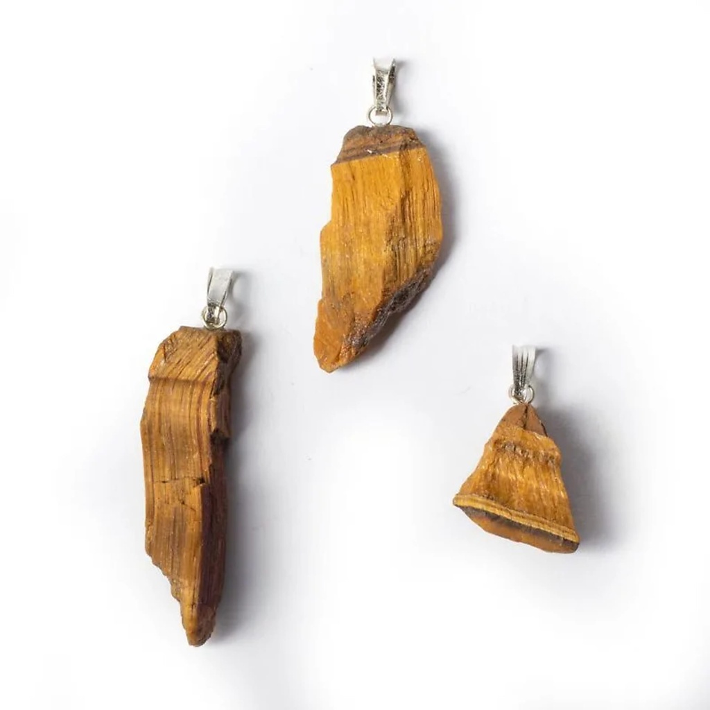 Pendentif pierre précieuse oeil de tigre brute | ±2.5-4.5cm