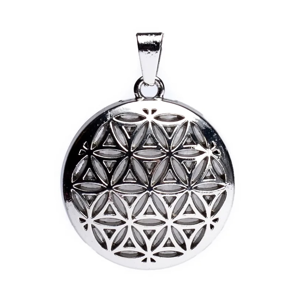 Pendentif Fleur de vie avec Cristal de roche | 3cm