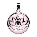 Pendentif Méditation Lotus avec Quartz rose | 3cm