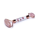 Rouleau de massage en Quartz rose fleurs roses | 70g; 14cm