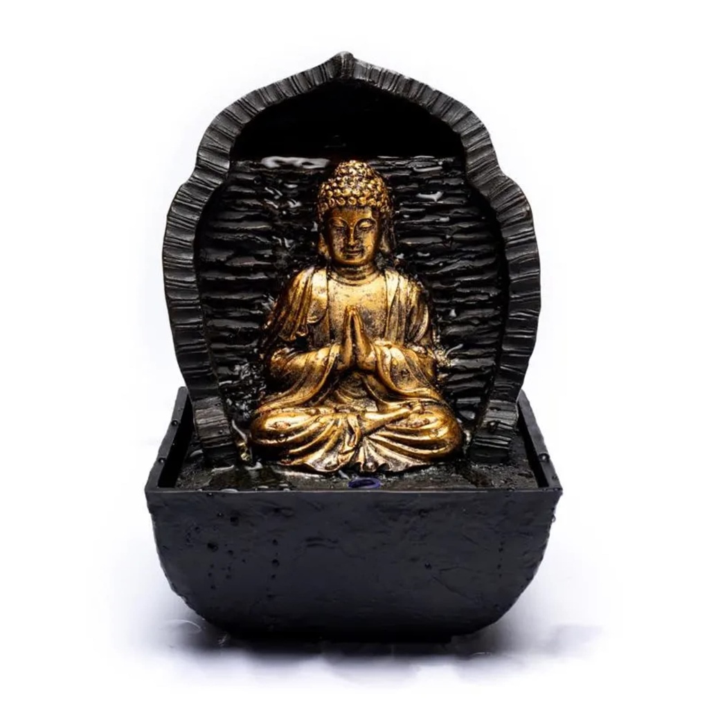 [8720088299364] Fontaine à eau Bouddha en prière -- 13,3 x13,3 x20cm