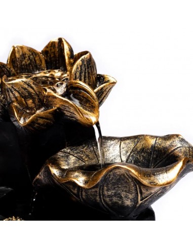 Fontaine à eau Bouddha fleurs de lotus -- 21,5x19x31,5cm