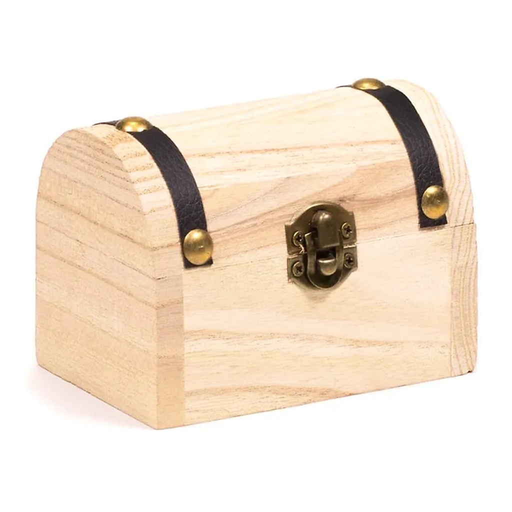 [8720088299579] Coffre à trésor en bois | 9.5x7.5x6.5cm