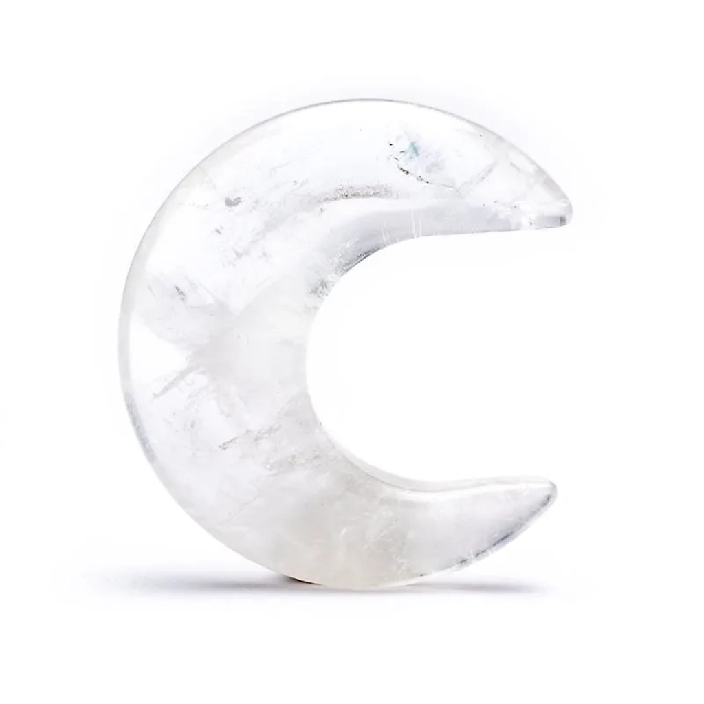 Pierre en forme de lune Cristal de roche | 4 cm