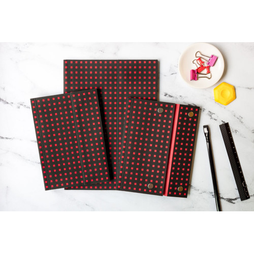 Paper-Oh - Noir sur Rouge - B6 - Ligné