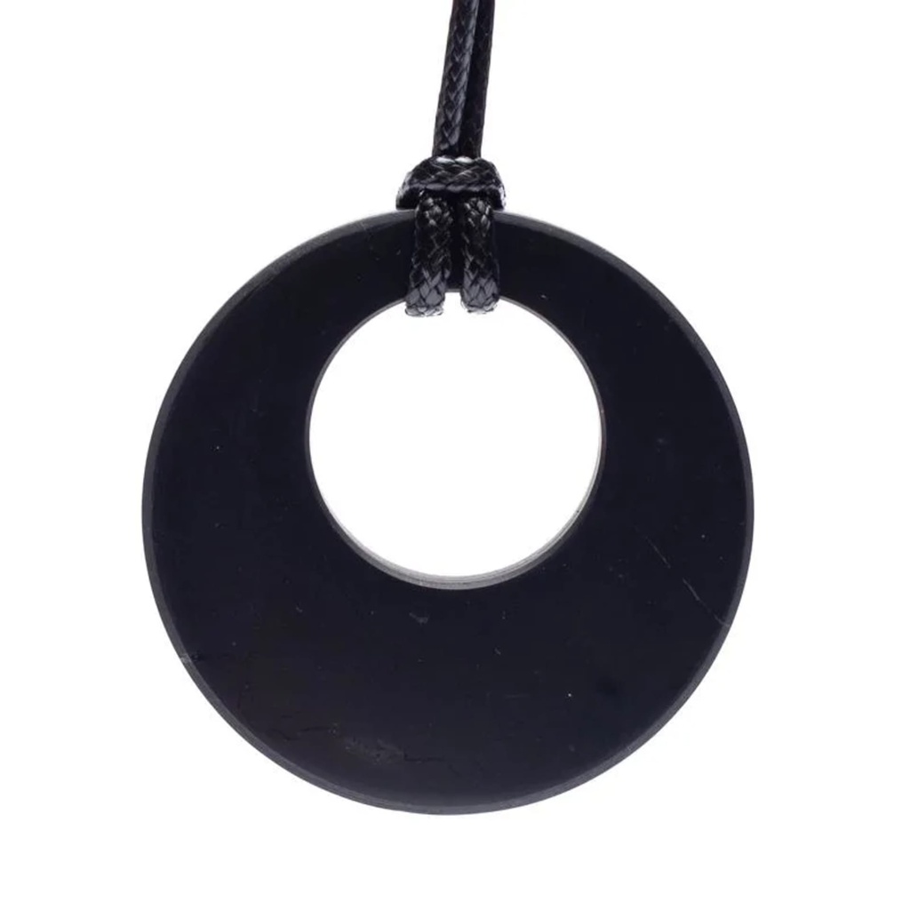 Pendentif Shungite double cercle -- 5cm