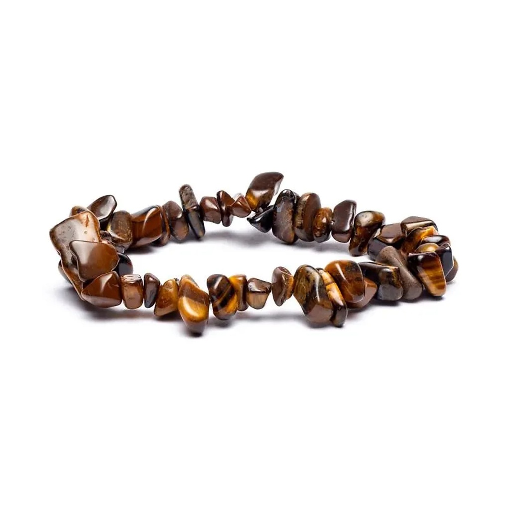 Bracelet Chips d'Oeil de tigre chips élastique | ±0.7cm