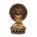 Bouddha de la Réassurance avec aura et trône | 356 g; 12.8x8x18.5 cm