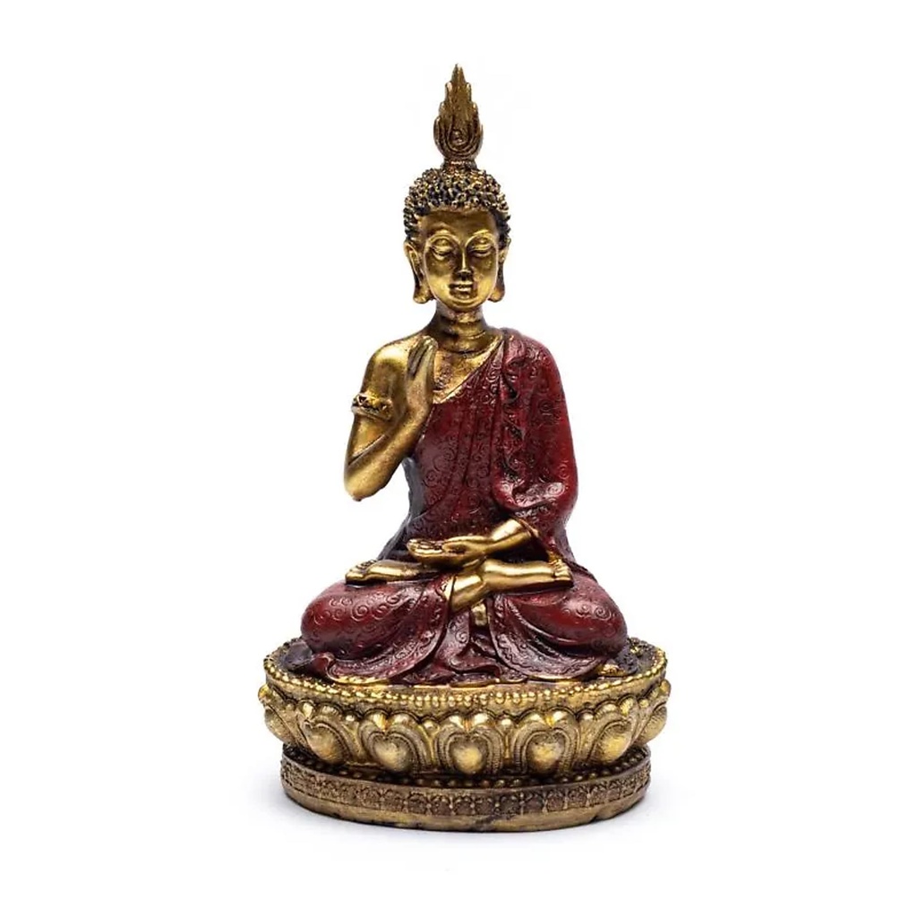 Bouddha de la Réassurance avec trône | 298 g; 10x7.8x16.8 cm