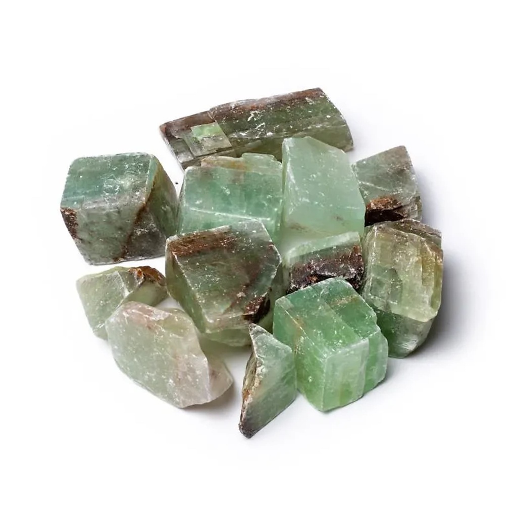 Calcite verte brute | ±500g; ±2-8 cm