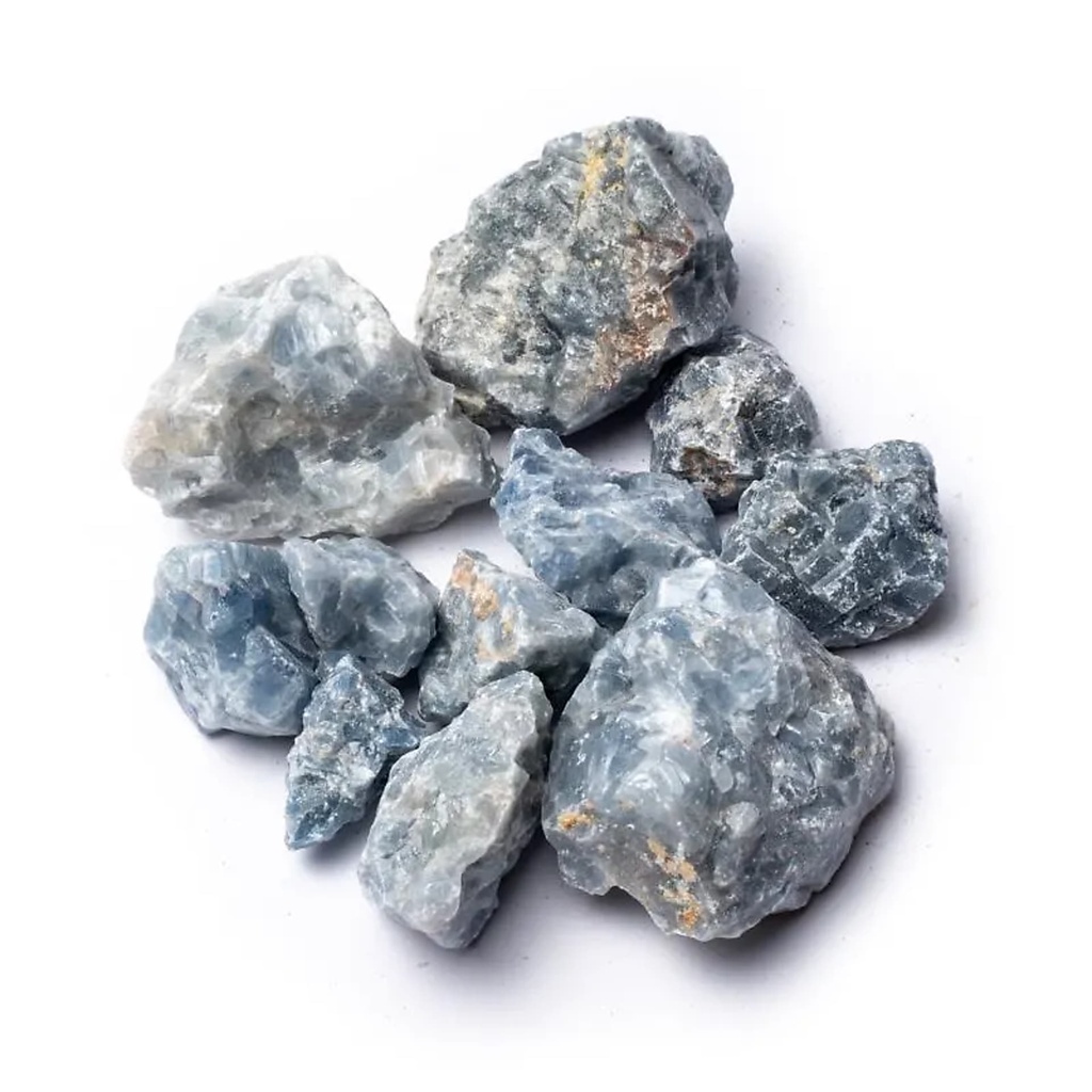 Calcite bleue brute | ±500g; ±2-8cm
