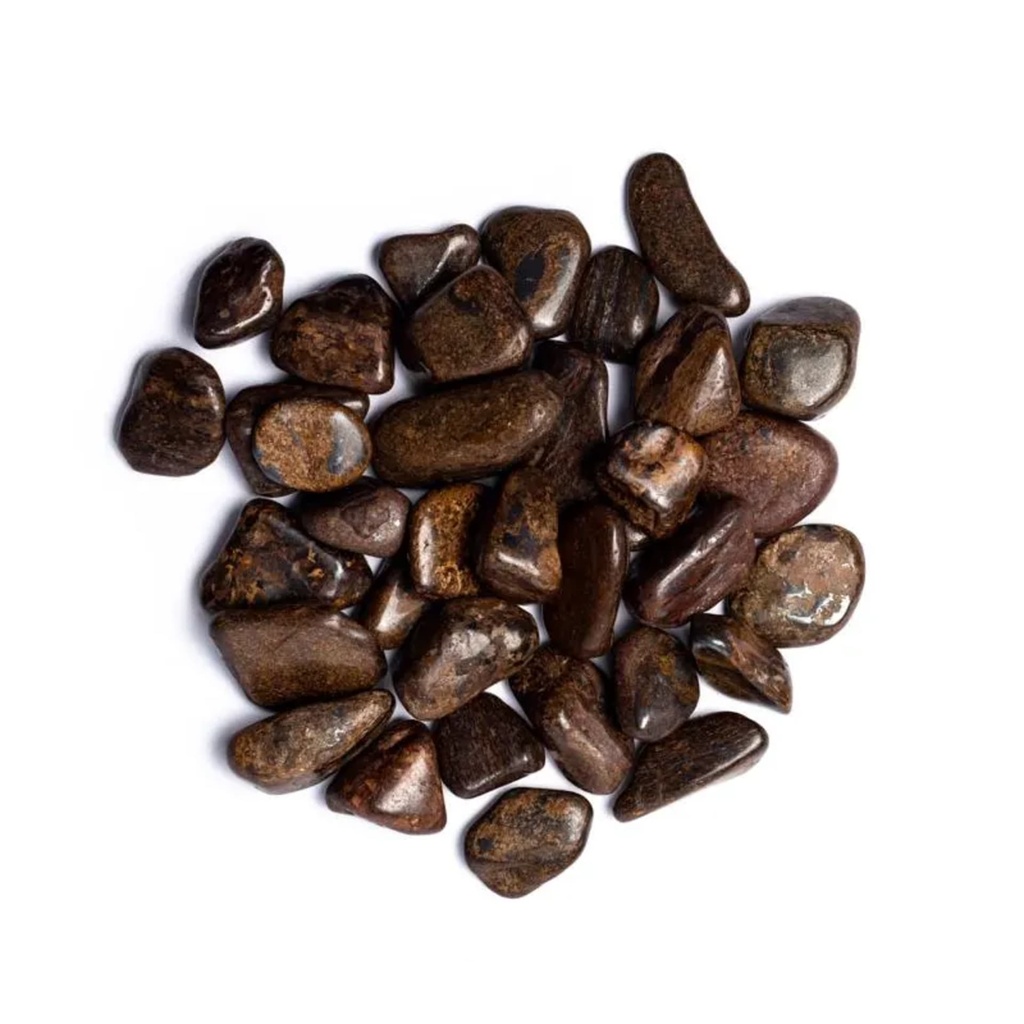 Bronzite pierre polie de qualité A -- ± 1000g; ± 3-4cm