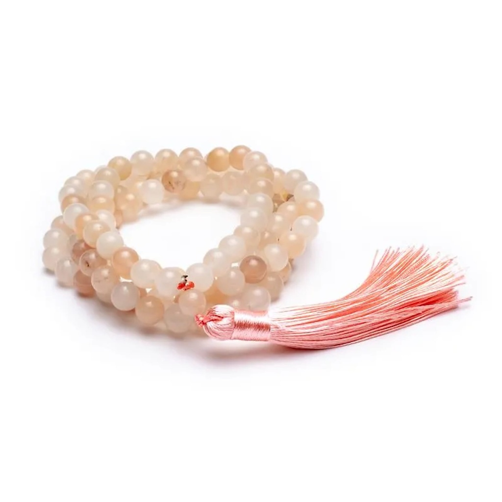 Mala Aventurine rose avec pompon | 0.8cm