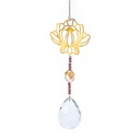 Goutte en verre blanc avec Lotus | 30cm