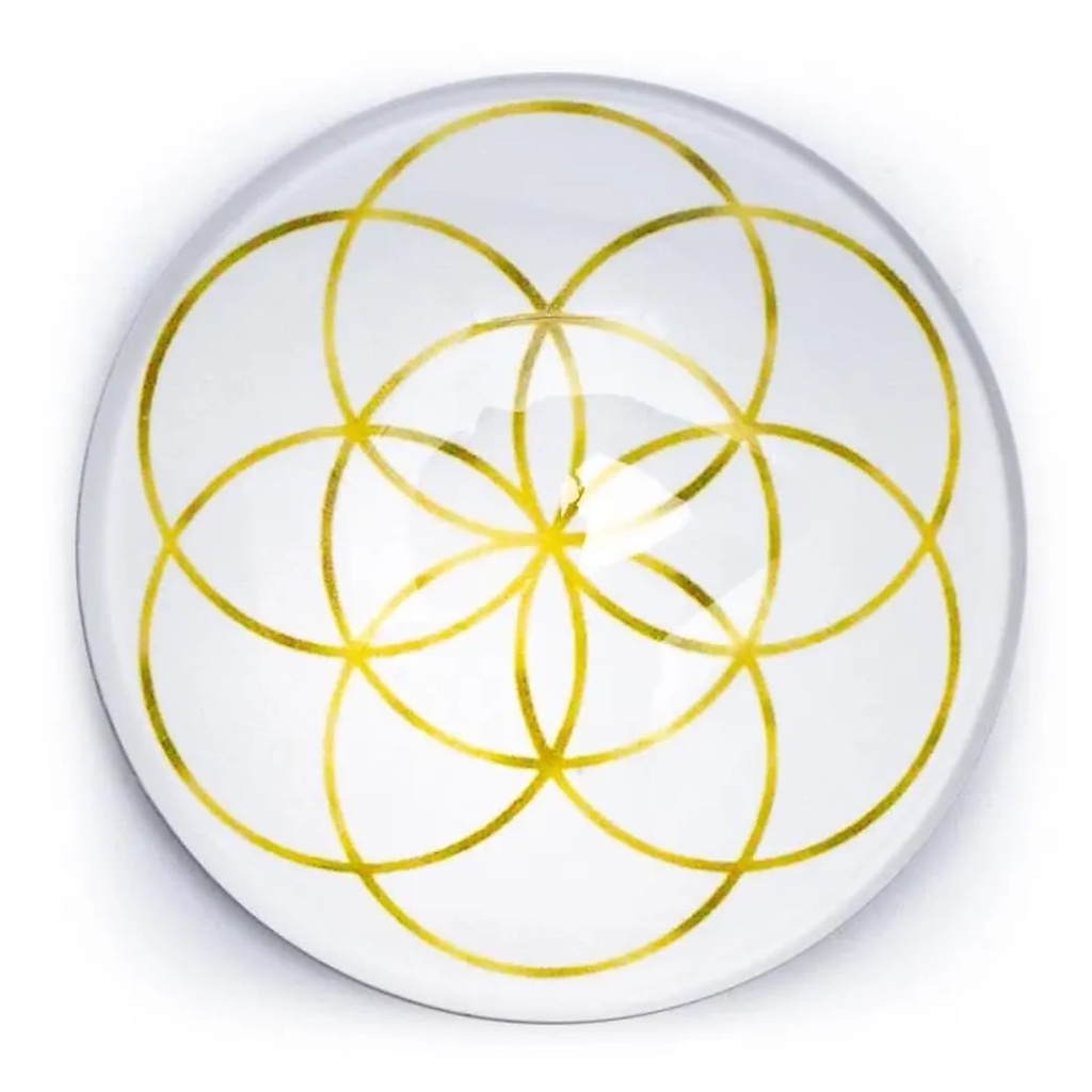 Aiman décoration Graine de Vie couleur or | 4 cm