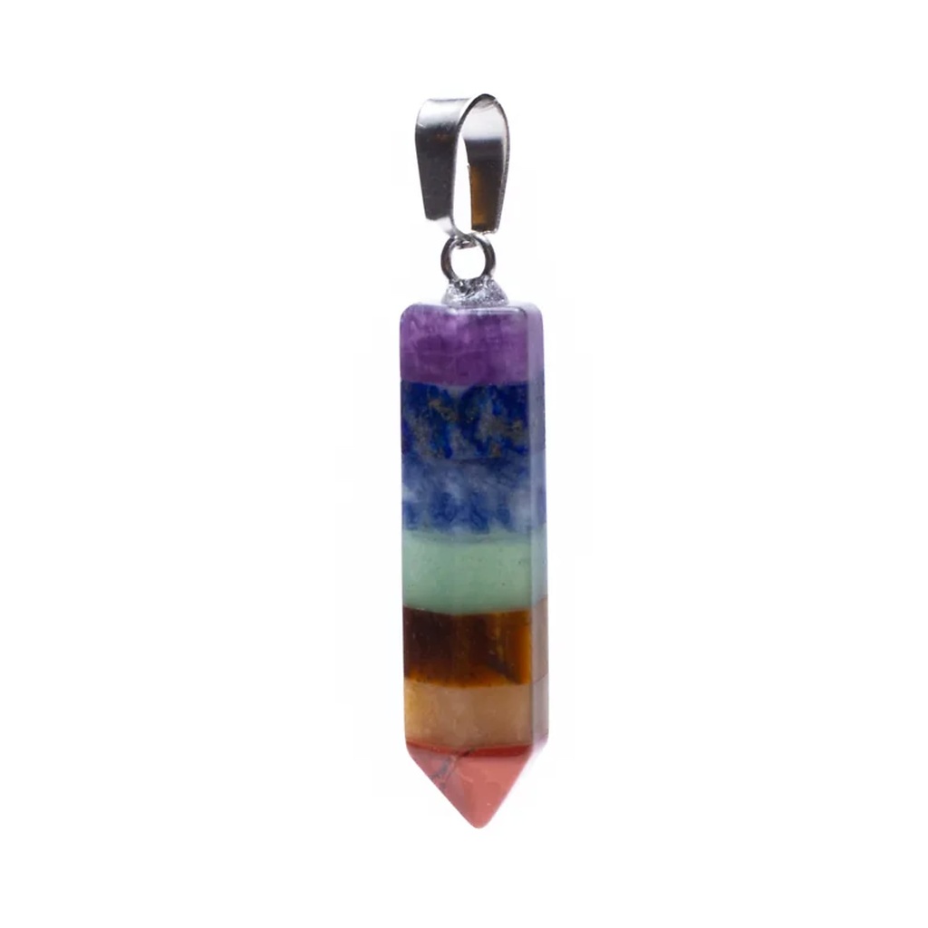 Pendentif 7 Chakra pierres précieuses | 3,5 cm