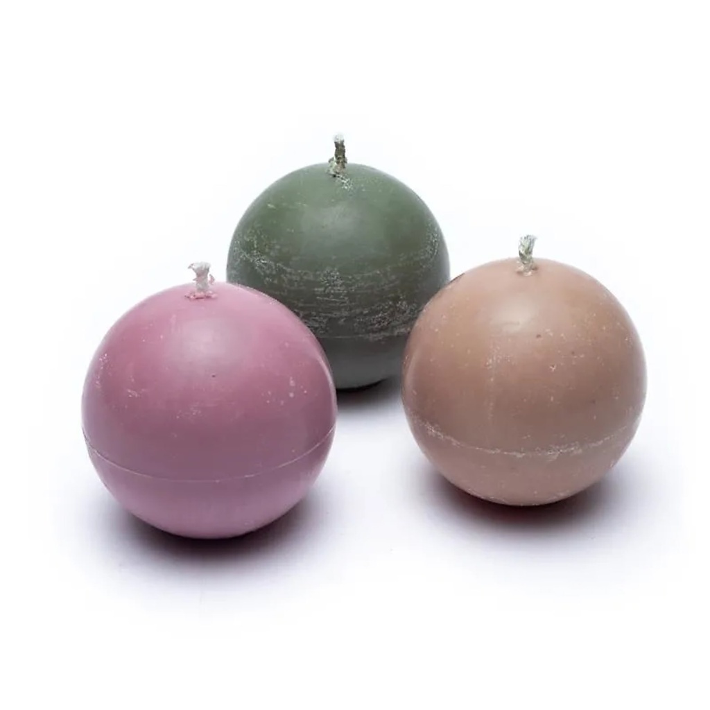 Coffret bougies sphériques colza | 6x6x6cm