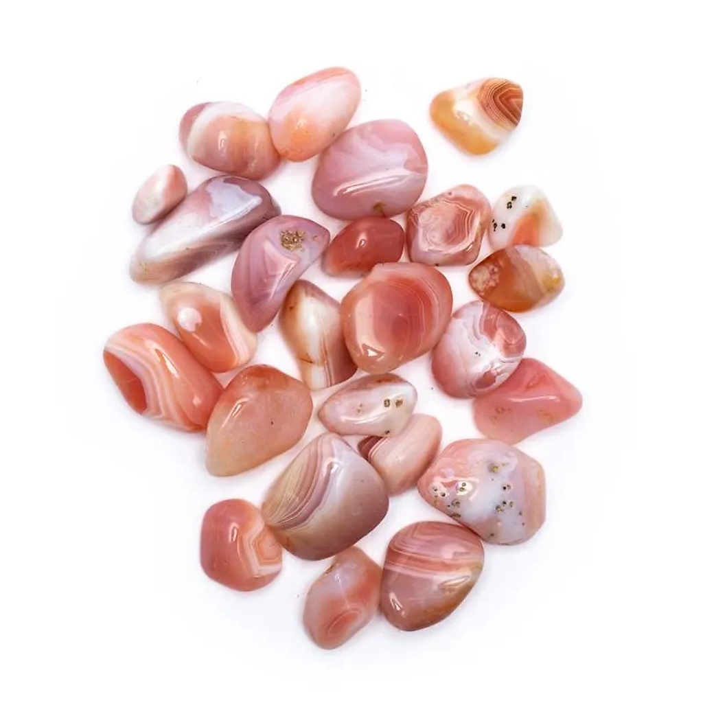 Agate abricot pierres roulées qualité A | ±250g; ±3-4cm