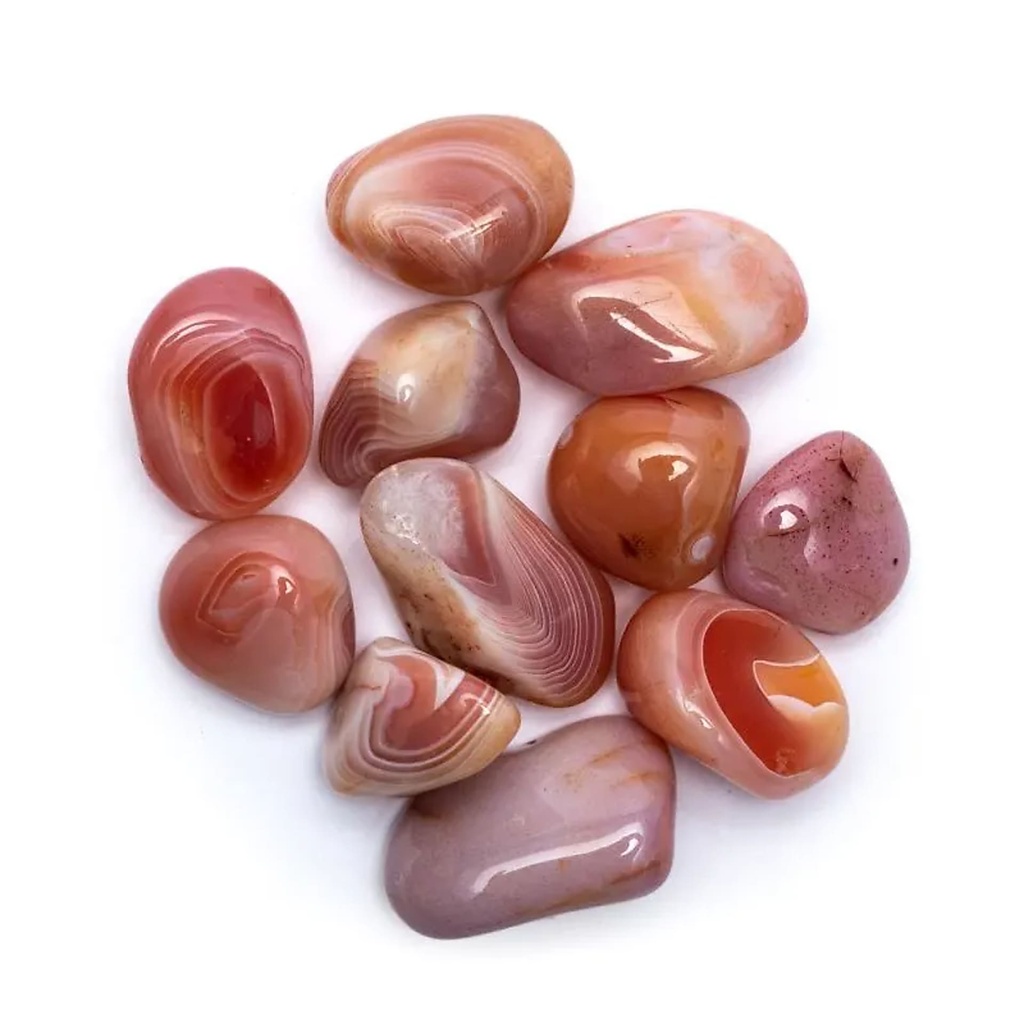 Agate abricot pierres roulées qualité A | ±250g; ±4-5cm