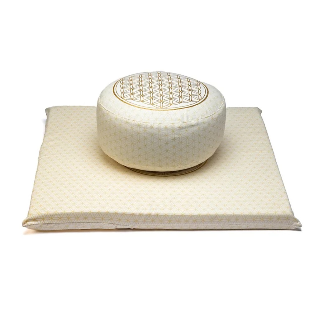 SET Méditation Fleur de Vie coton BIO (OCS) | 65x65x5 cm; ±2500 g
