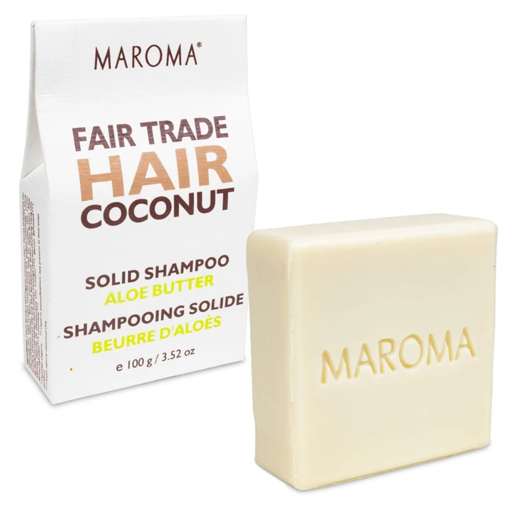 Maroma Barre de shampoing solide Noix de Coco & Aloe -- 100g