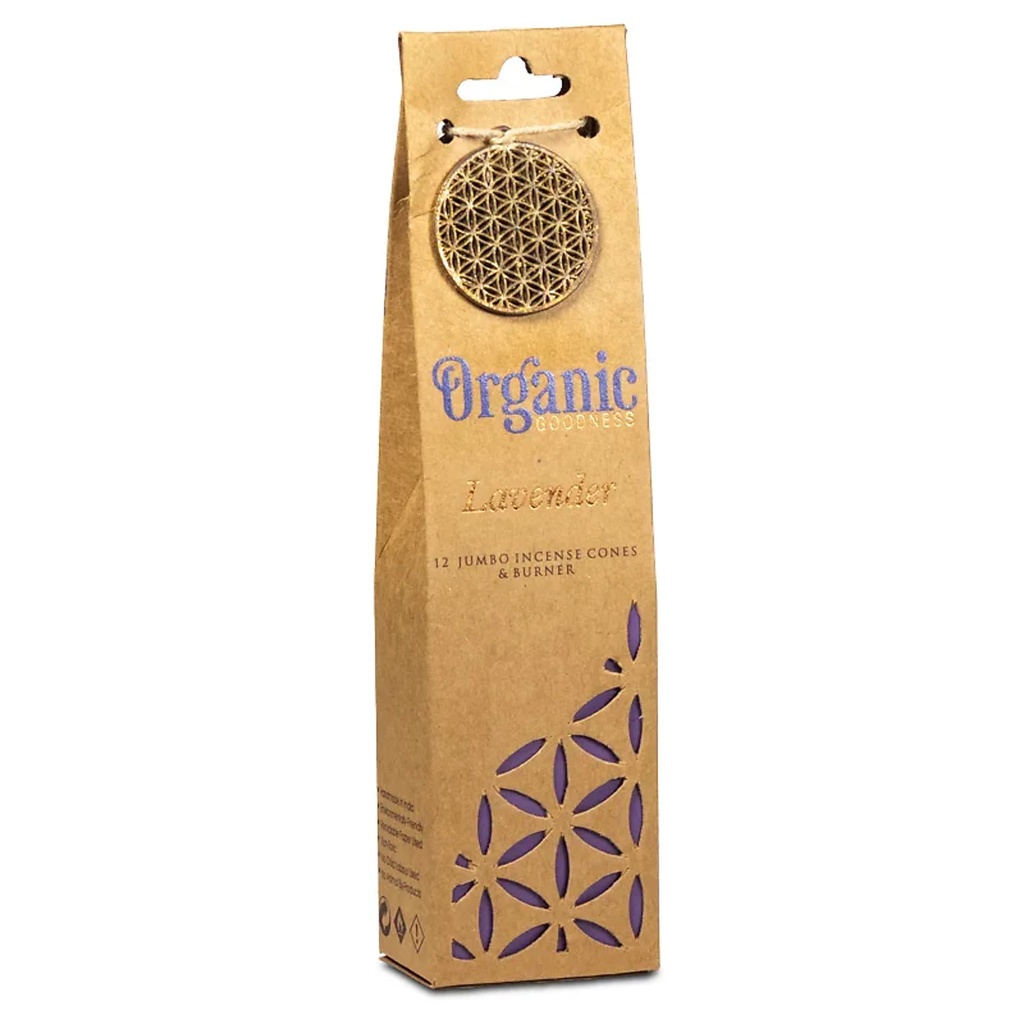 Organic Goodness Cônes d'encens Lavande  brûleur | 72 g