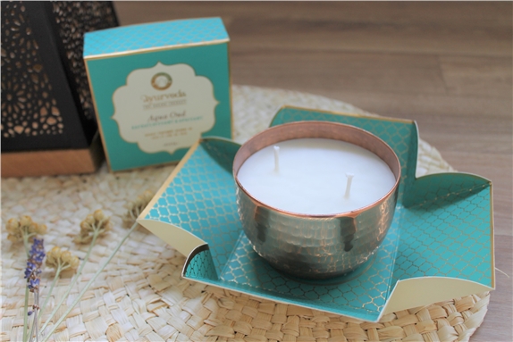 Pitta Aqua Oud Bougie parfumée 2 mèches en pot -- 200g