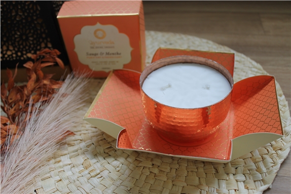 Kapha Sauge menthe Bougie parfumée 2 mèches en pot -- 200g