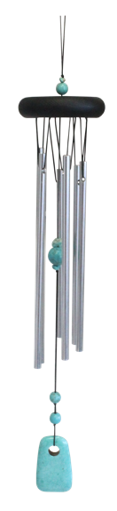 Carillon à vent métal 6 tubes - Turquoise