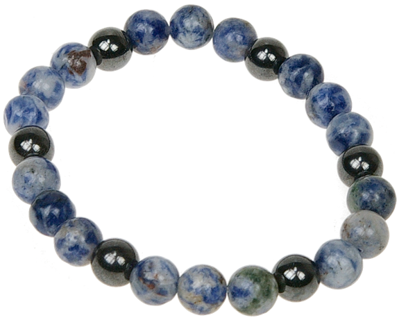 Bracelet Sodalite et Hématite Perles rondes 8 mm