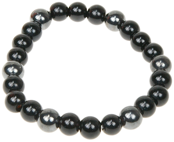 Bracelet Onyx et Hématite Perles rondes 8 mm