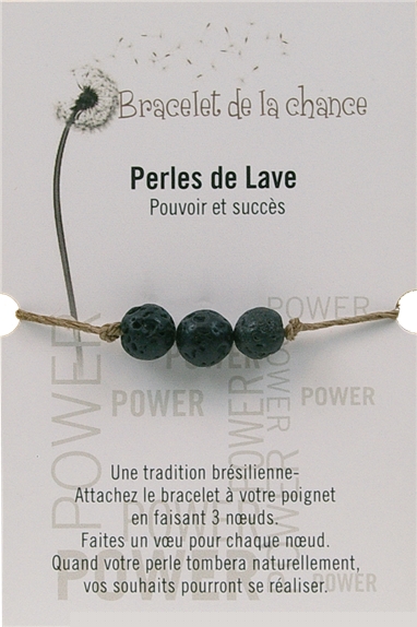 Bracelet de la chance - Perles de Lave