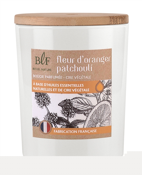 Bougie parfumée en Cire végétale Fleur d'oranger Patchouli