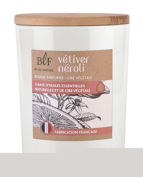 Bougie parfumée en Cire végétale Vétiver Néroli
