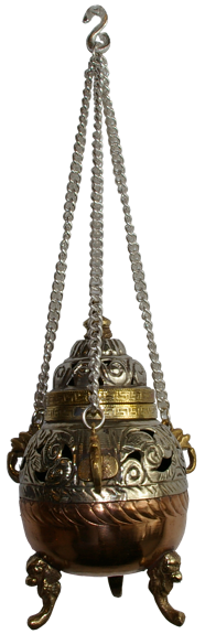 Encensoir d'église cuivre et laiton