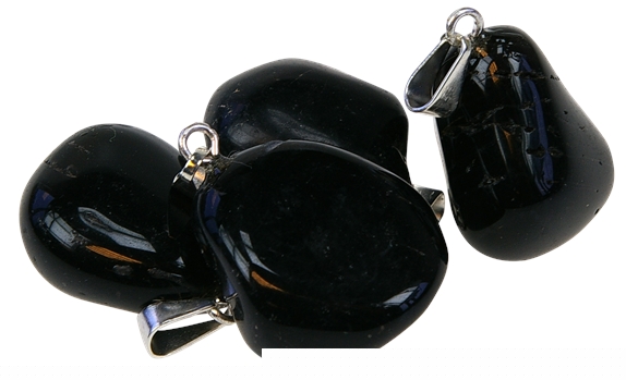 Pendentif pierre roulée - Onyx Noir