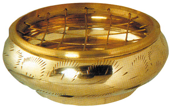 Brûle-encens laiton - coloris doré - diam. 8 cm