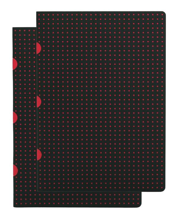 Paper-Oh - Noir sur Rouge / Noir sur Rouge - A5 - Non ligné