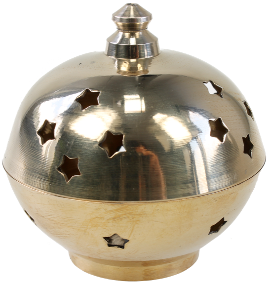 Brûle-encens laiton - forme boule - grand