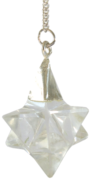 [3660341161128] Pendule Merkaba en Cristal de Roche
