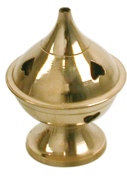 Brûle-encens laiton - forme petite cheminée