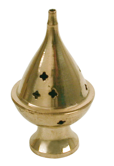 Brûle-encens laiton - forme cheminée