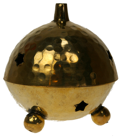 Brûle-encens laiton - forme boule
