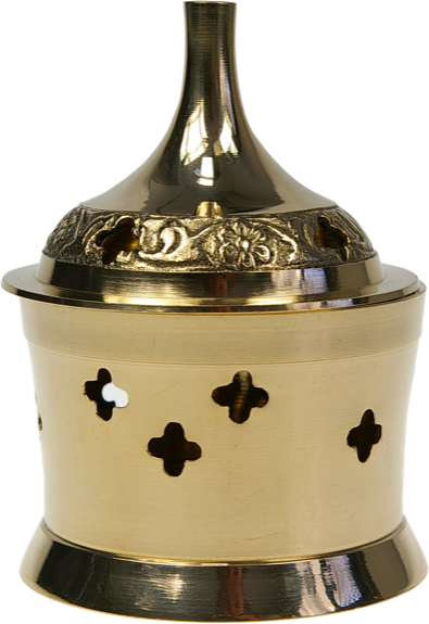 Brûle-encens laiton - forme cylindre